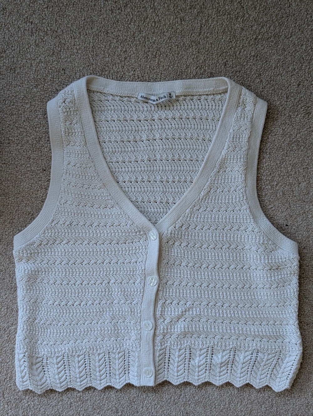 Abercrombie & Fitch Cream Knit Top Medium